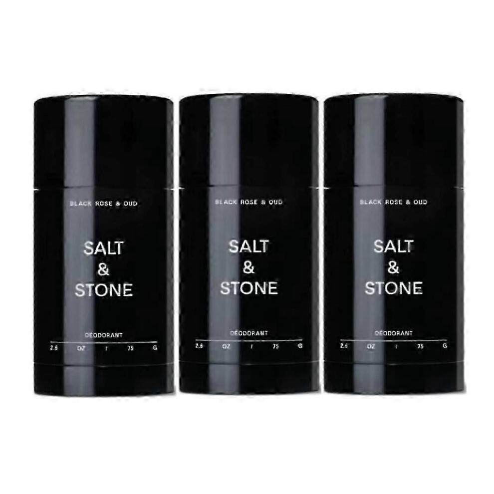 3X Salt Stone Unisex Extra Strength Deodorant with Black Rose Oud Fragrance, Ideal for Long-Lasting Freshness