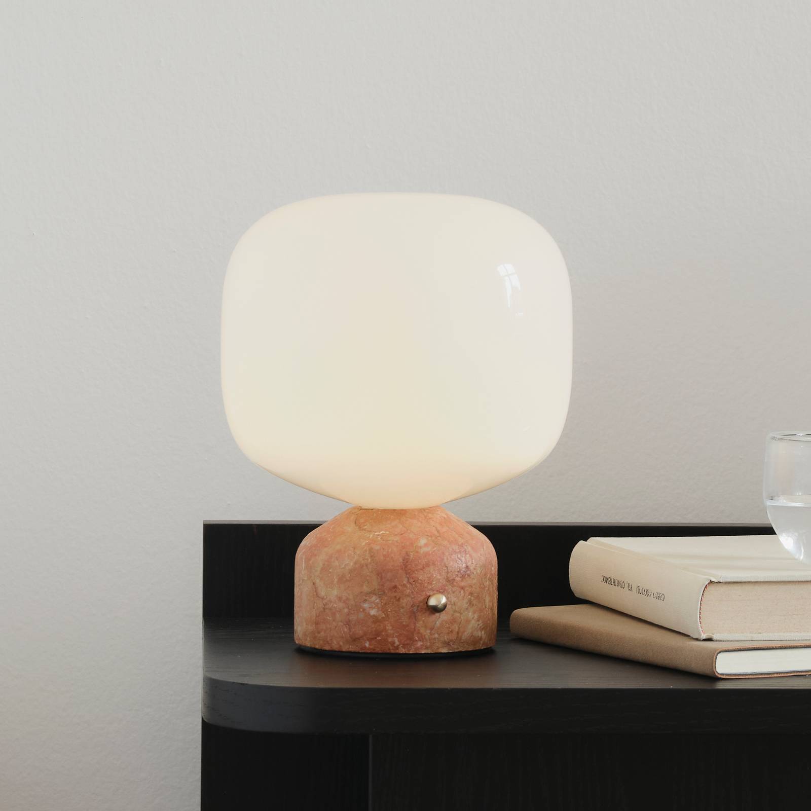 GEJST Bordslampa Meemo, dimbar, Brun / rost, Vardagsrum / matsal, Glas, Bordslampa
