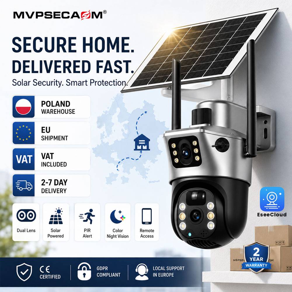 5G HZ WIFI Solar Security Dual Lens Dual Screen Camera 8MP Outdoor PTZ CCTV Camera With Solar Panel 7200mAh Battery Wireless PIR Motion Two-Way Audio Color Night Vision Alert