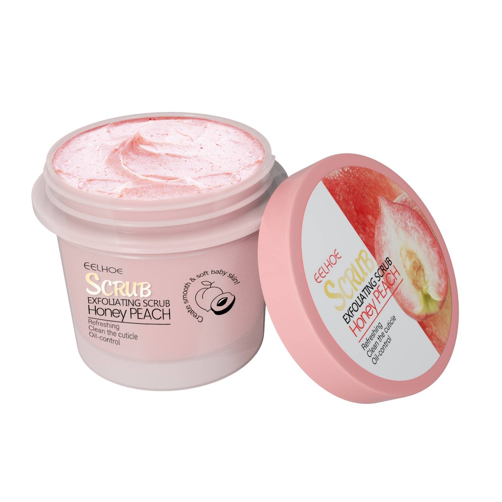 TEMU 100g Peach Body Scrub, Gently Exfoliates And Moisturizes Skin For A Smooth, Hydrated . Mild And Non-irritating, This Scrub Leaves And