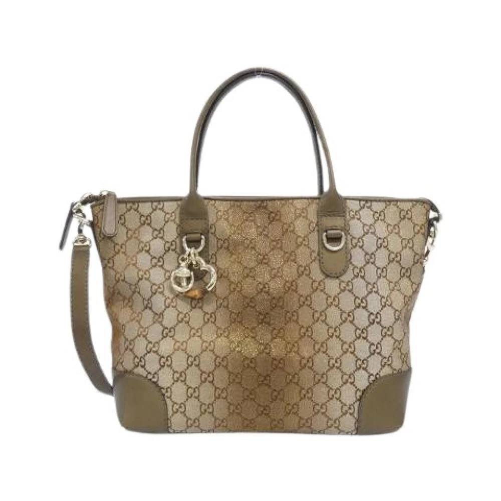 Gucci Vintage Pre-owned GG Canvas Læder Skuldertaske - Vintage - Dame - Beige - ONE SIZE - Uld