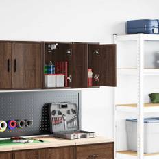 vidaXL Väggskåp för garage 2 st, brun ek konstruerat trä