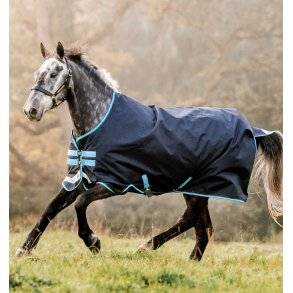 Horseware Amigo Bravo 12 Turnout Lite Dækken 100g - Navy/Turquoise
