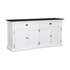 Bloomington Hampton Skänk 170 cm 4 Dörrar 2 Lådor - Vit/Svart Sideboard & skänk Vit Trä