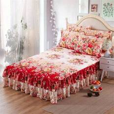 3-Piece Bed Skirt Set, Printed Slip-Proof Bed Sheet Set And Bed Cover For All Seasons, Bedroom Guest Room Bedding Set (Bed Skirt*1+ Pillowcase*2, With - S9 - 99cm*190cm,120cm*200cm,138cm*190cm,150cm*200cm,180cm*200cm,198cm*203cm,200cm*220cm