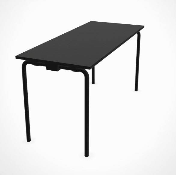 Tube Basic Round Foldebord - Flere størrelser og farver! L:160 x B:80 cm Sort Linoleum Sort.