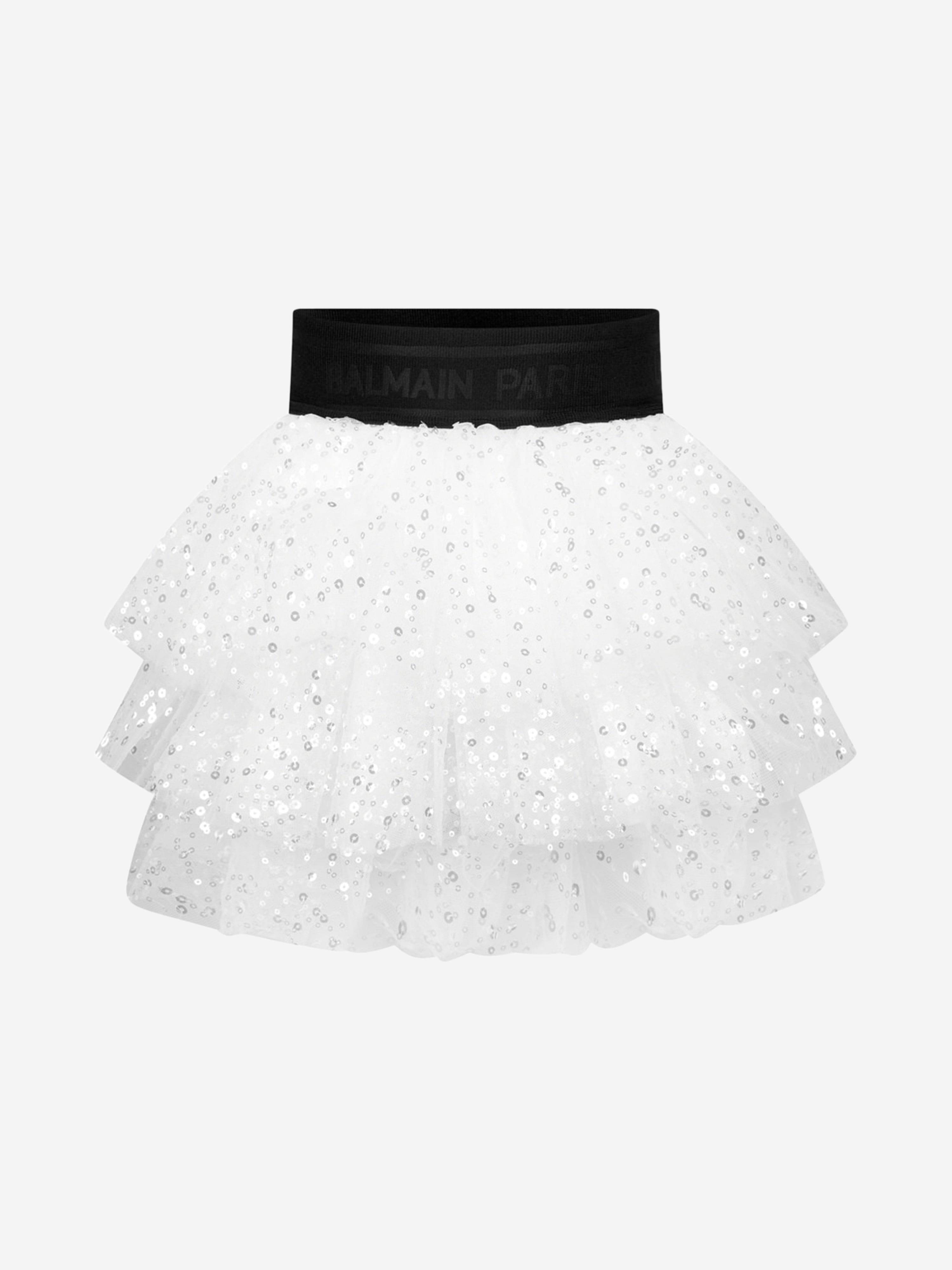 Balmain Girls Skirt - Silver / 10 Yrs (10 Yrs)