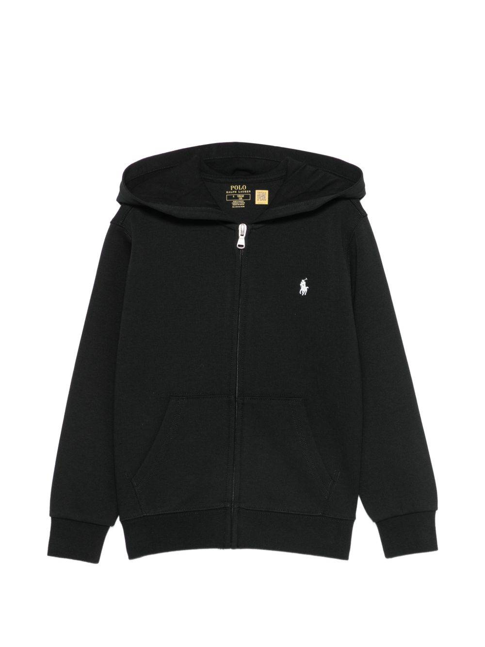 POLO RALPH LAUREN KIDS - logo-embroidered zip-up hoodie - barn - bomull/polyester/bomull - 3T - Svart