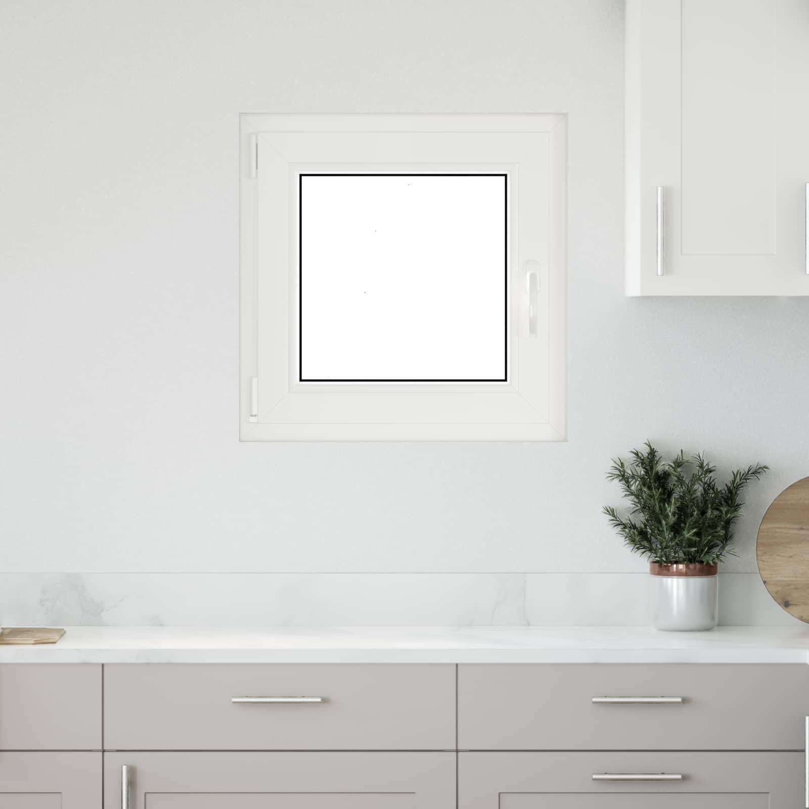 vidaXL Källarfönster RISOR 60 x 60 cm PVC och glas Vit