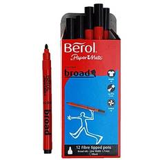 Fiberpenna BEROL Colourbroad svart (12)