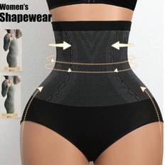 1 st sömlösa trosor med hög midja, bantning, magkontroll, midjetränare, kroppsformare, shapewear för kvinnor, underkläder, damunderkläder, slida, plat - Svart (L,M,S,XL,XXL)