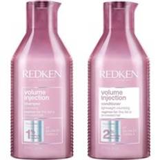 Redken Volume Injection Shampoo 300ml and Conditioner 300ml Set for Fine, Flat Hair, Adds Lift and Volume