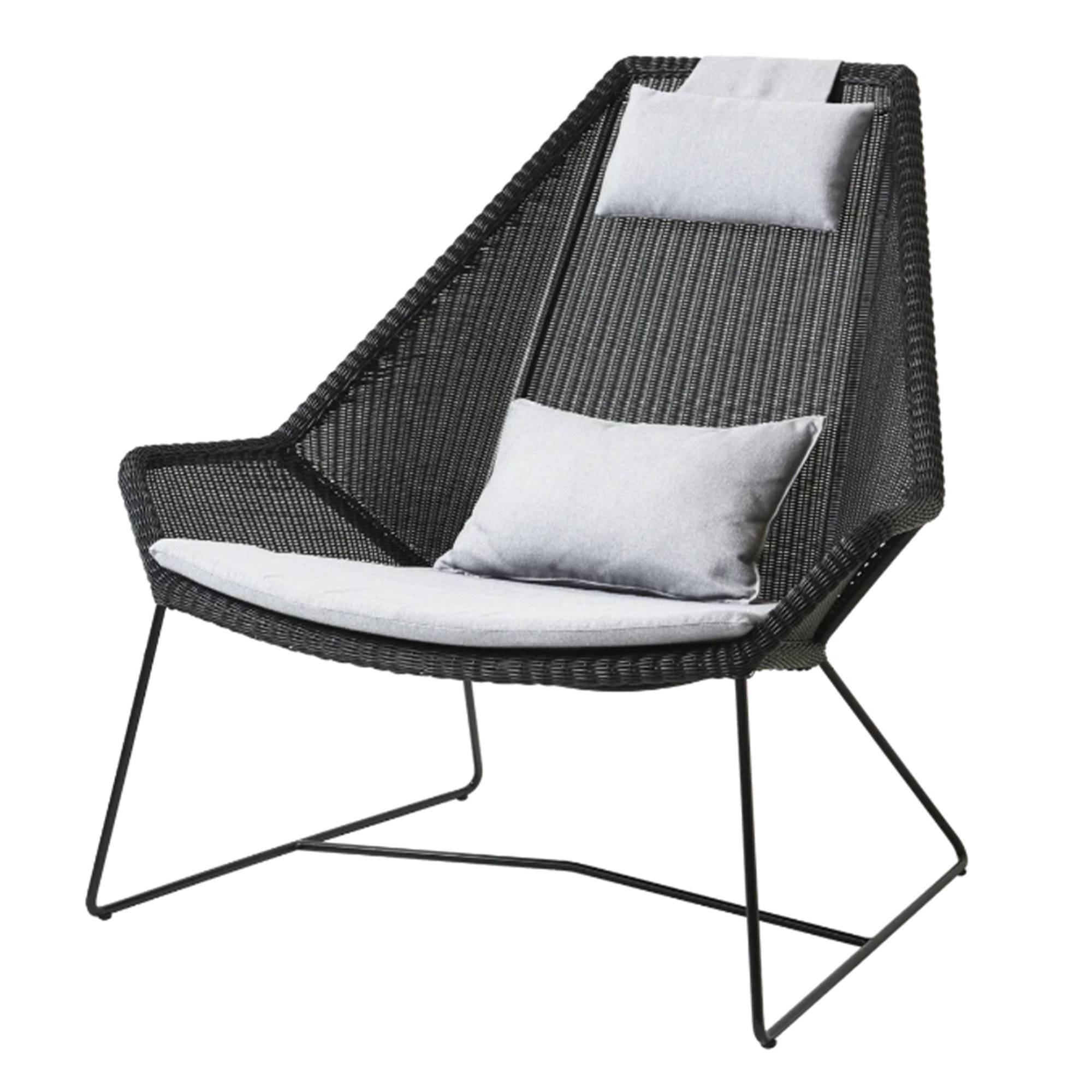 Breeze Highback Loungestol Black Light grey, Cane-line Natté.