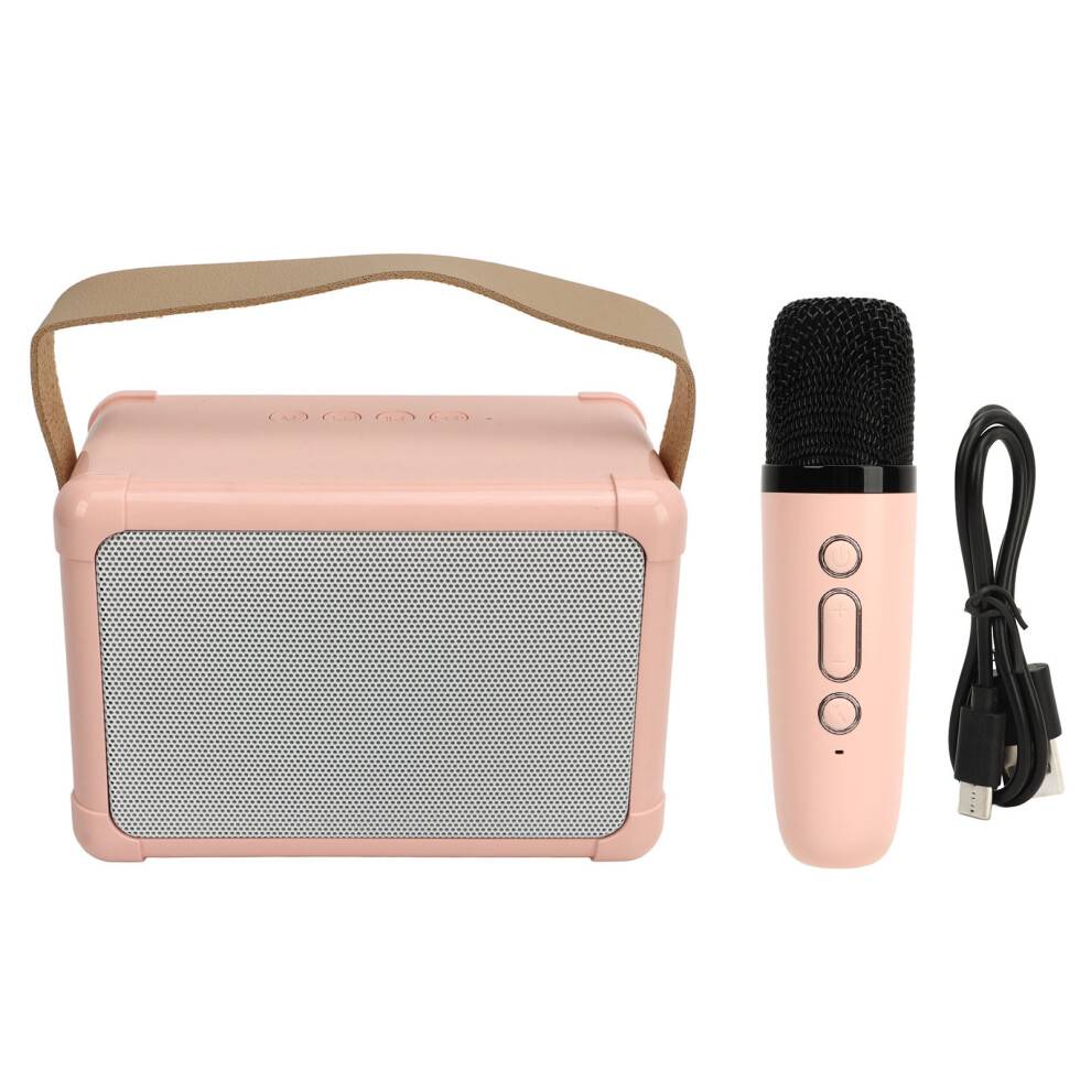 Mini Karaoke-maskine til børn og voksne, exceptionel lydkvalitet, multifunktionel karaoke-maskine, Bluetooth-højttaler med trådløs mikrofon,