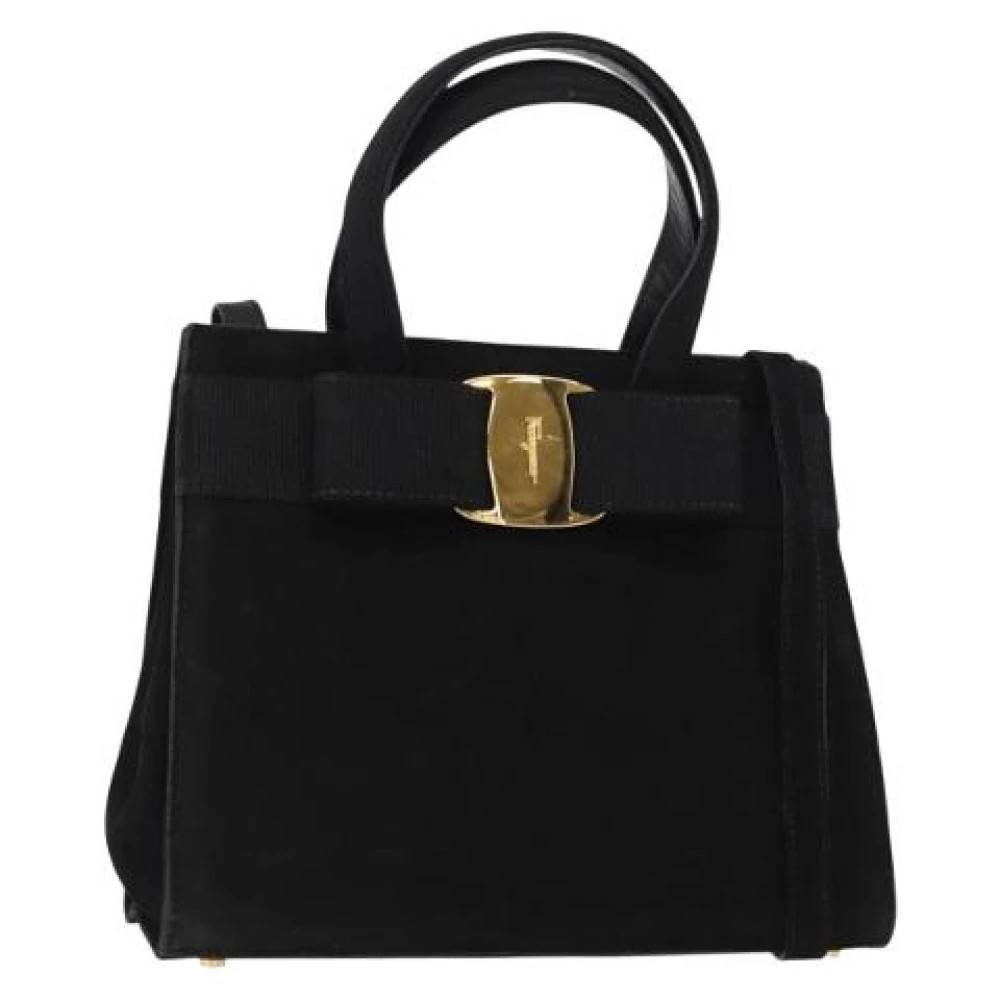 Salvatore Ferragamo Pre-owned Pre-owned Ruskind Håndtaske - Vintage - Dame - Sort - ONE SIZE -