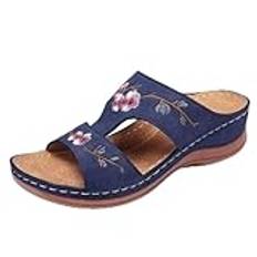 Kvinnor sandaler fina nya sommarskor plattform tofflor kilar flip flops fitness flickor casual sandaler skor, Vit, 36 EU