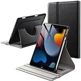 JETech Roterande Fodral för iPad 9:e/8:e/7:e Gen. 10,2", Svart | För 10,2" 2021/2020/2019 Modell, 360° Rotation Stativ, Pennhållare, PU-Läderfolio, Full Skyddsdesign