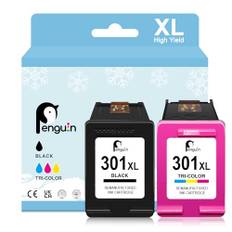 Penguin 301 XL Druckerpatronen für HP Deskjet 1000 2000 2050 3050 Envy 4500 5530 Officejet 2620 4630 Drucker Wiederaufbereitete für HP 301XL Patronen (1 Schwarz 1 Farbe)