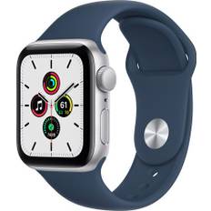 Apple Watch SE Aluminium 40 mm (2020) | WiFi | sølv | Sportsrem blå S/M
