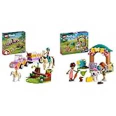 LEGO Friends Pferde- und Pony-Anhänger, Pferde-Spielzeug & Friends Autumns Kälbchenstall, Bauernhof-Spielzeug