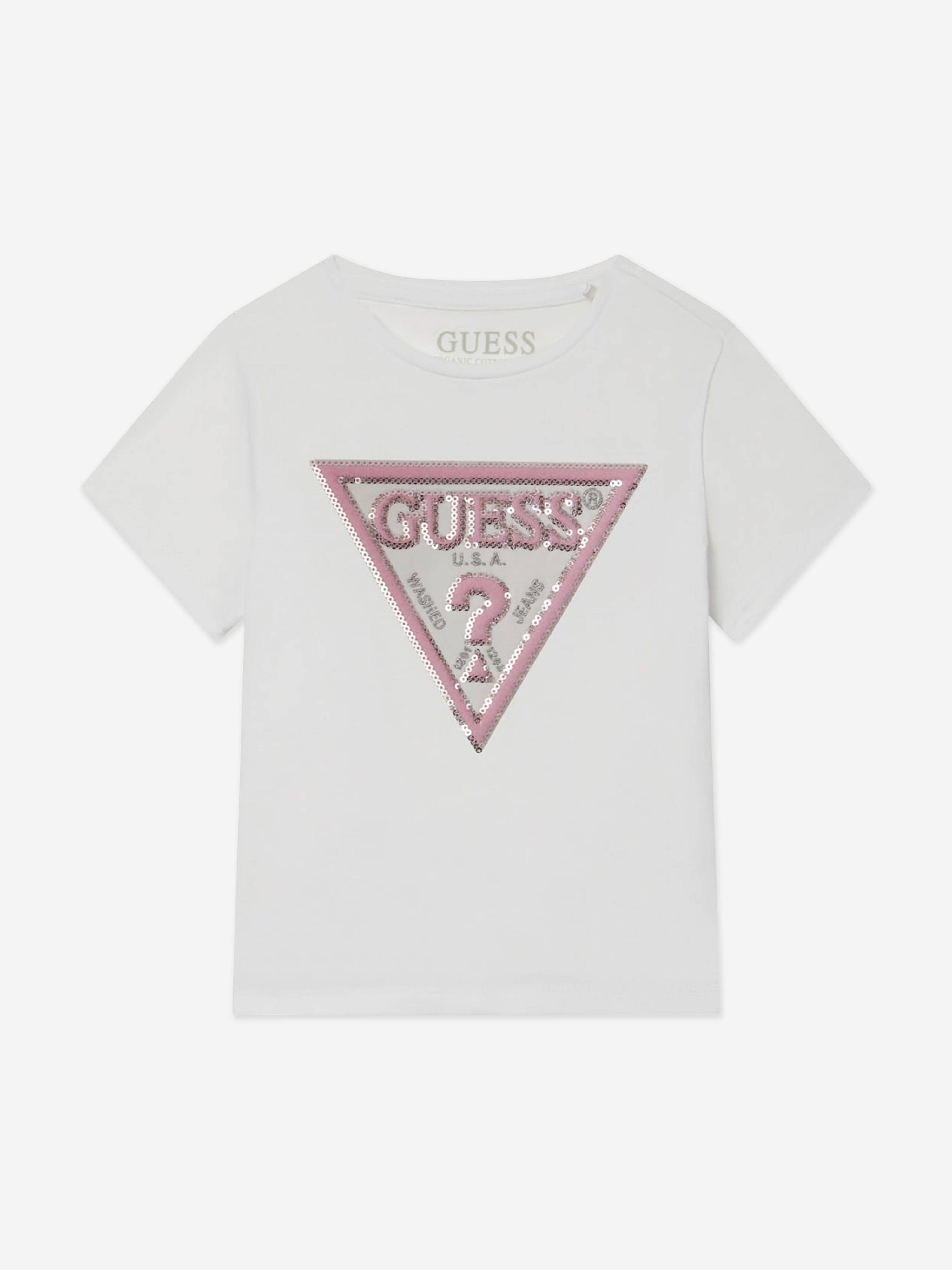 Guess Girls Logo T-Shirt in White - White / 4 Yrs (4 Yrs)