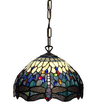 Tiffany från Nostalgia Trollslända Safirblå Taklampa 30 cm