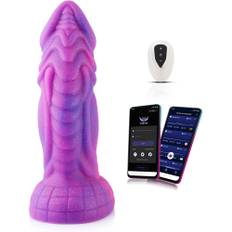 HiSmith WDA001-M Wildolo Ardoris Monster Dildo 10 Vibration Modes & Wireless App Suction Cup 8" Purple-Pink