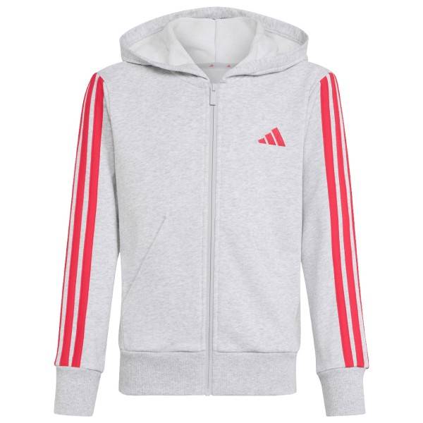 adidas Kid's Essentials Full Zip Hoodie Munkjacka Barn Storlek 164 Färg grå/vit