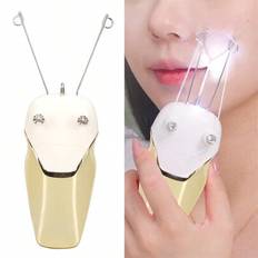 Elektrisk epilator för ansiktet USB-uppladdningsbar hårborttagning epilator kvinnor hårborttagare ansikte bomullstråd epilator skönhetsverktyg - Vitt (En-Storlek,Dubbelpack)