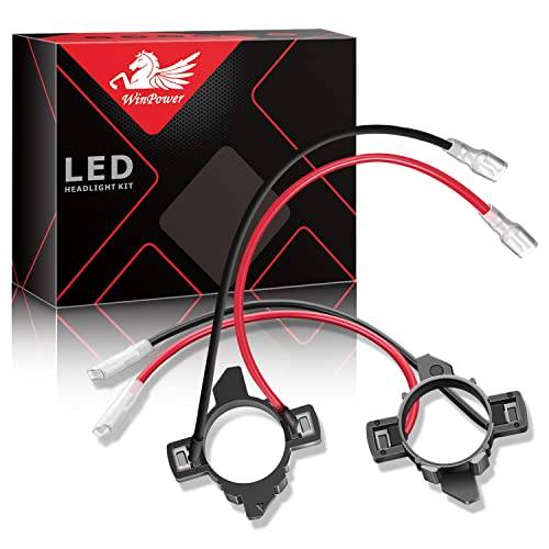 WinPower H7 LED-lampa basadapter klämmor strålkastare glödlampa hållare kompatibel med Jetta, golf 5 etc, 2 stycken