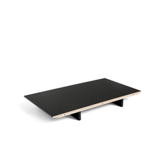 HAY CPH30 Extendable iläggsskiva Black linoleum-90cm-ekram svart