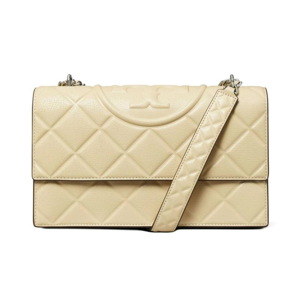 Tory Burch Beige Skuldertaske Capra Læder Chic - Tasker - Dame - Beige - ONE SIZE - Uld