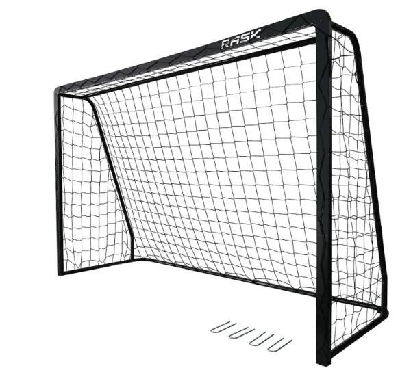EKSTRA STÆRK Fodboldmål RASK 300 x 200 - FRI FRAGT - Med ekstra overlægger bagtil og Galvaniseret STÅL & SORT pulverlakering - Vejer 32 kg - HURTIG LEVERING