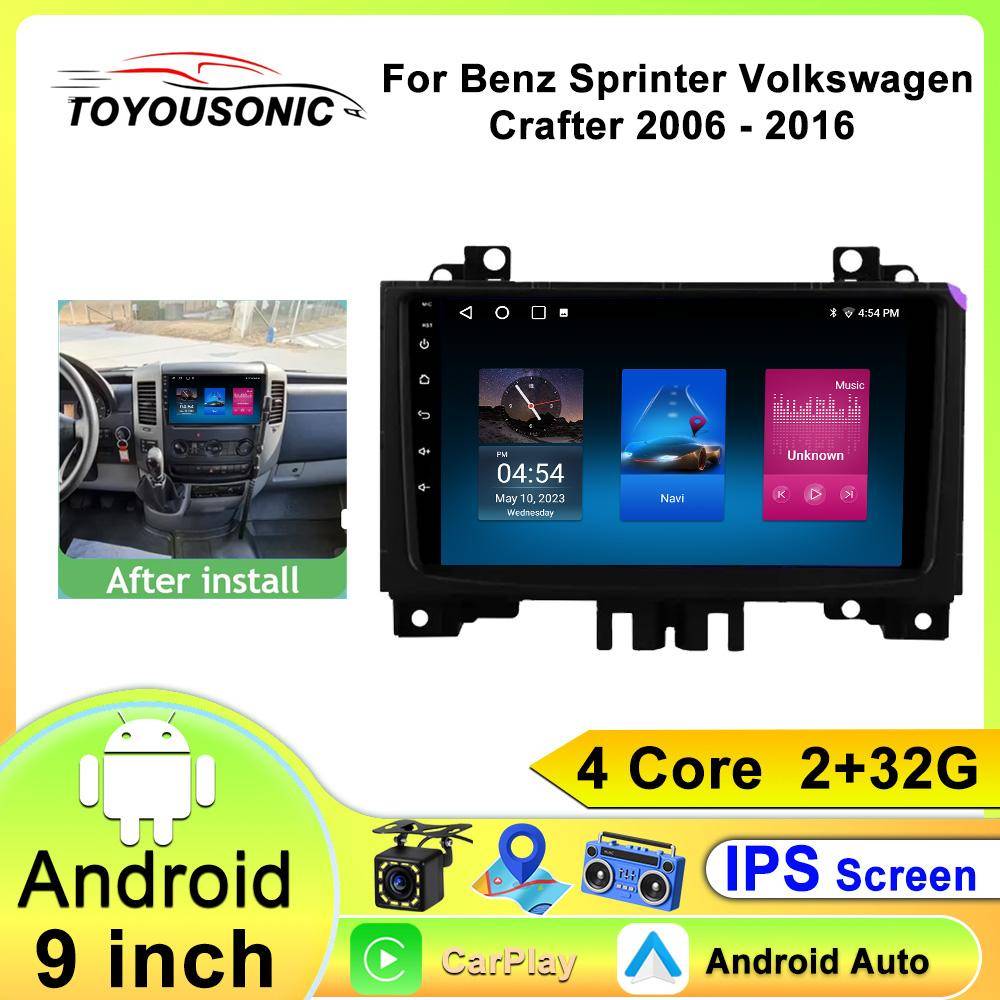 Bilradio Carplay För Benz Sprinter Volkswagen Crafter 2006 - 2016 Navigation GPS Android Auto Multimedia Spelare Stereoenhet WiFi BT Nej 2din 4G