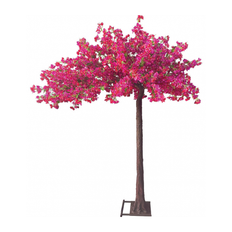 Stort kunstigt Bougainvillea blomstertræ H260 cm - Grøn/Fuchsia