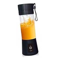 Blender, 380 Ml Personlig Mixer för Skakningar och Smoothies med 6 Rostfritt Stålblad Smoothie Blender Baby Food Maker för Juicer Babymat, Näringsrika Recept (Svart)