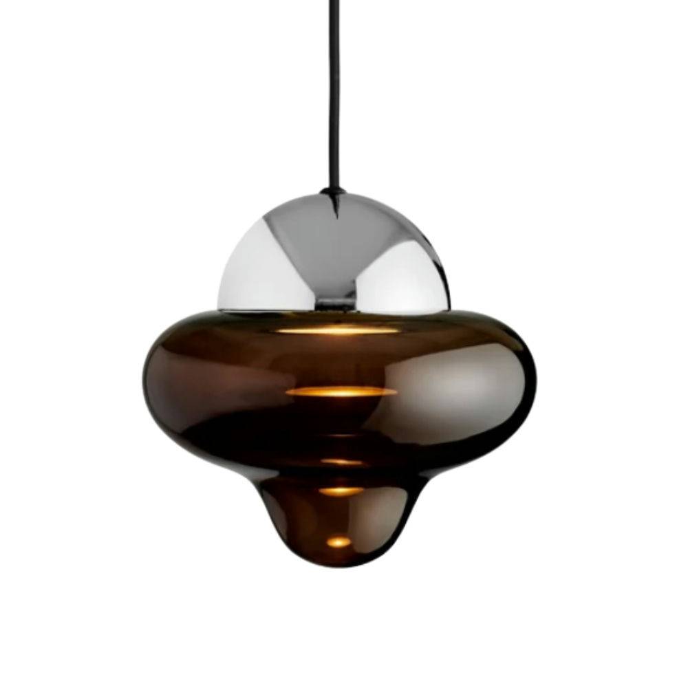 Design By Us Nutty Taklampa Chrome Brunt glas