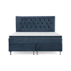 Berg & Strand Royal Velvet Komplett Sängpaket 180x200 cm - Mörkblå med Låga Silverben Kontinentalsäng Blå Tyg