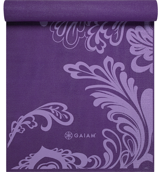 Gaiam 4mm Yoga Mat Printed Watercress Yogamattor Purple - One Size