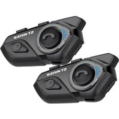 2-Pack Motorcycle Bluetooth Helmet Intercom 2 Riders Multi Wireless Waterproof Interphone Headsets 100m