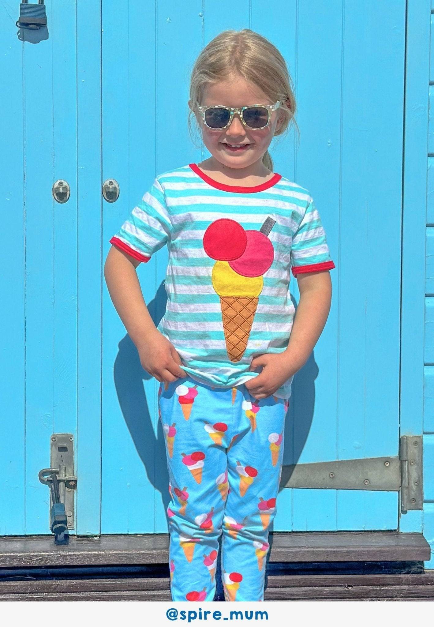Organic Ice Cream Cones Print Leggings - 6-12m / 80cm