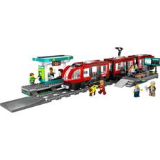 Lego Spårvagn Och Station Byggklossar City 60423 tåg leksak fordon äventyr