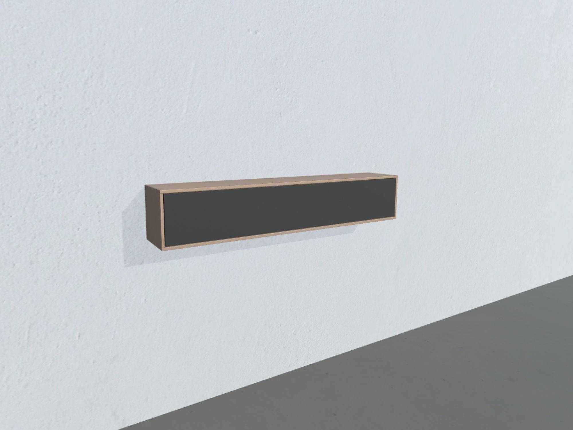 Square Classic TV-bord - opstilling 120 (massiv træ korpus, naturolieret eg massiv korpus, mørkegrå stofklap, dybde: 20 cm)