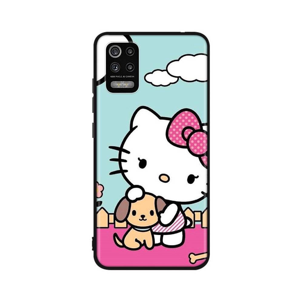 KT59 Hello Kitty Girl Fodral för Xiaomi Poco X6 X4 M5 M6 F5 F6 C65 C55 C50 C51 C40 Redmi Note 7 8 14C A3X 13C 12C 11 10A 9C Pro Black Sofe Cover Xiaomi Poco F6 Pro beckkol