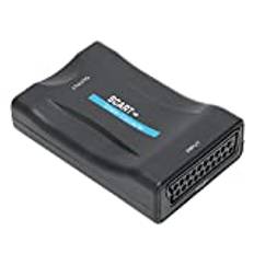 SCART To HDMI Converter, 1080p Video Audio Upscale Converter Adapter, 1080p 20p Output för Audio Video, för HDTV DVD för Sky Box STB Plug And Play(svart)