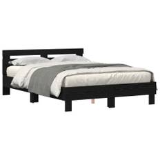Svart Ek Sängram Svart ek Massiv ek 150 x 200 cm Ergonomisk