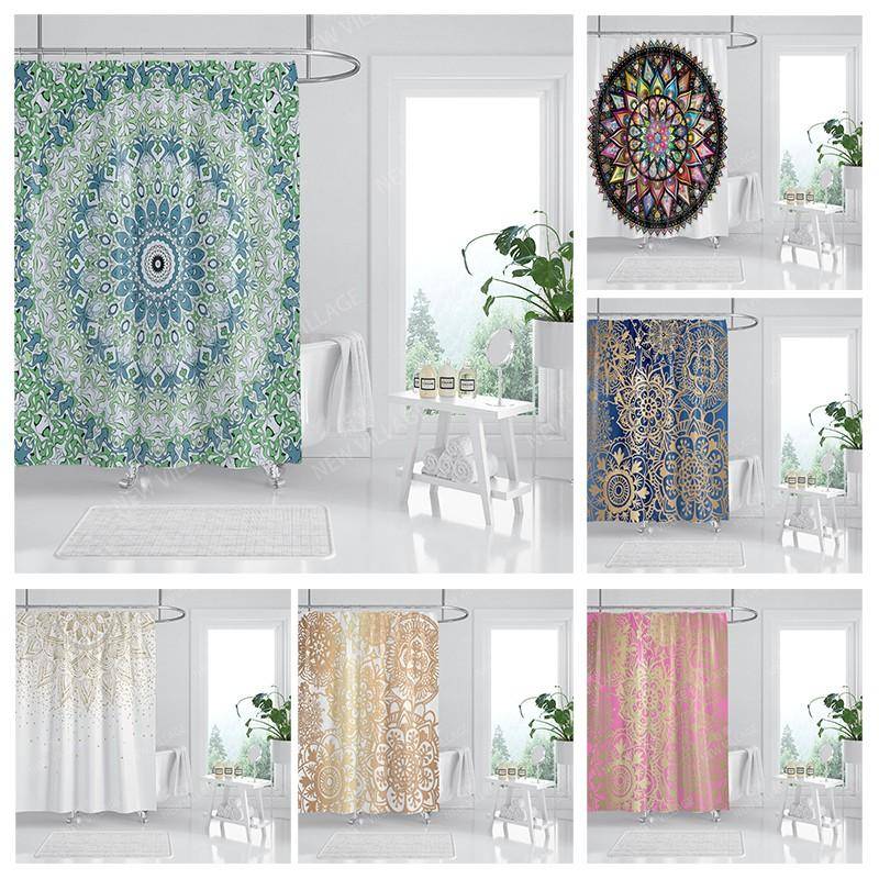 Mandala Vattentätt tygduschdraperi Badrumsgardintillbehör Badgardin 180x200cm 240*200cm bohemisk dekoration vintage