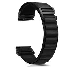 ZoRoll 22mm QuickFit Armband für Garmin Fenix E 47mm / Fenix 8 / 7 Pro / 6 Pro / 5 Plus, Nylon G-Haken Einstellbar Ersatzarmband für Tactix 8 / Descent G2 / Epix - Schwarz
