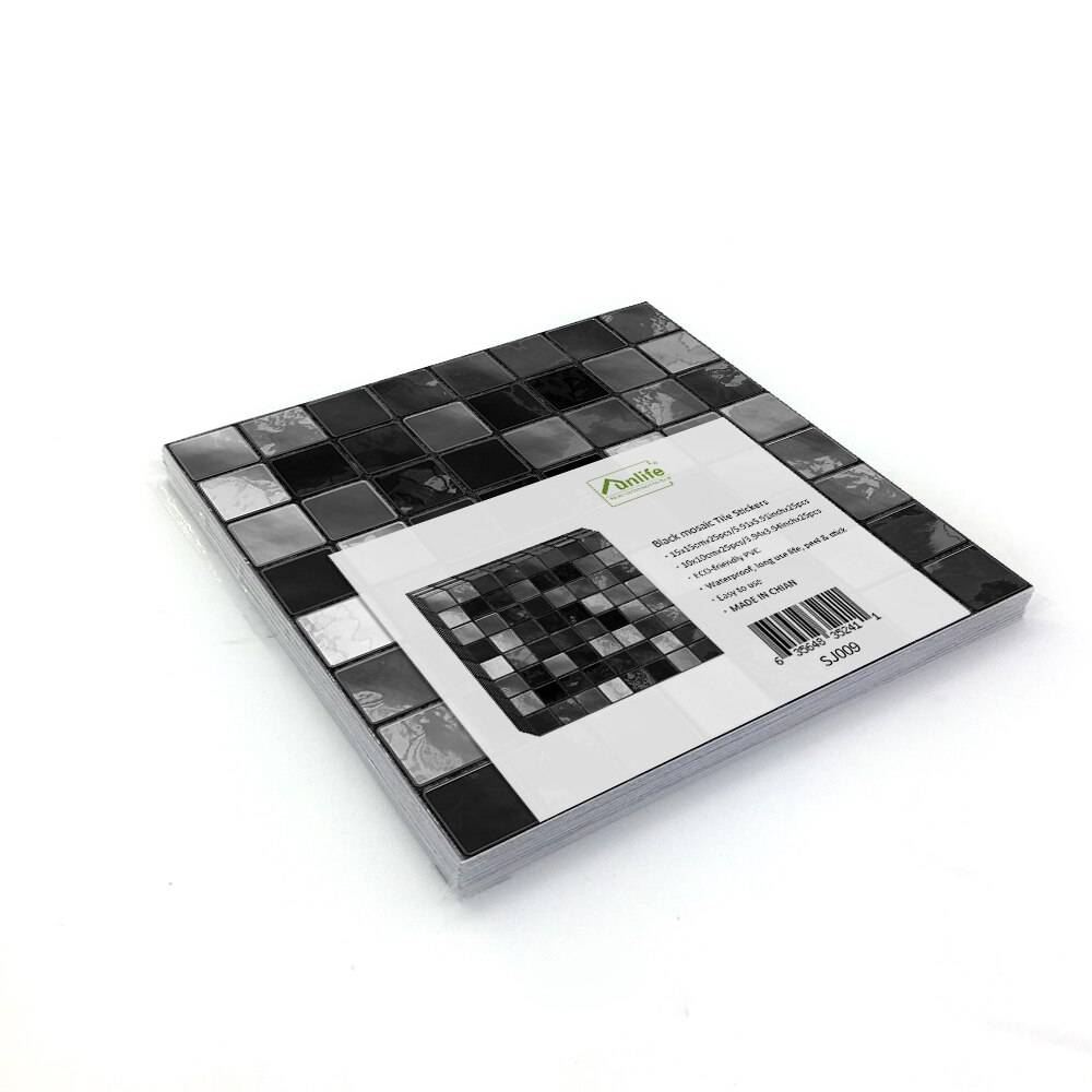 Mosaik kakel väggdekaler retro självhäftande vattentät stänkskydd gör det själv kök badrum hem väggdekaler vinyl 3d - Brun mosaik / 10 x 10 cmx 25 st