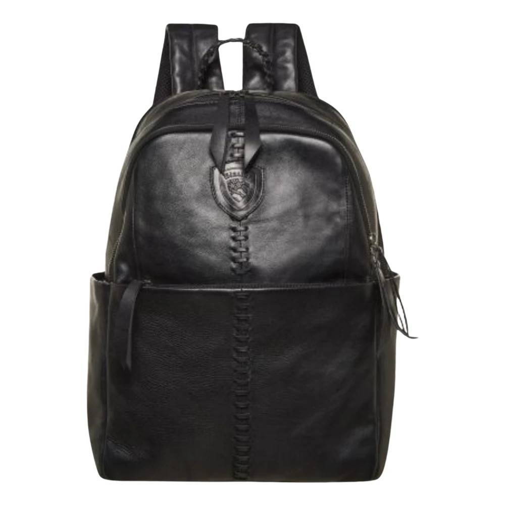 Blauer Læderrygsæk - Tasker - unisex - Sort - ONE SIZE - Læder